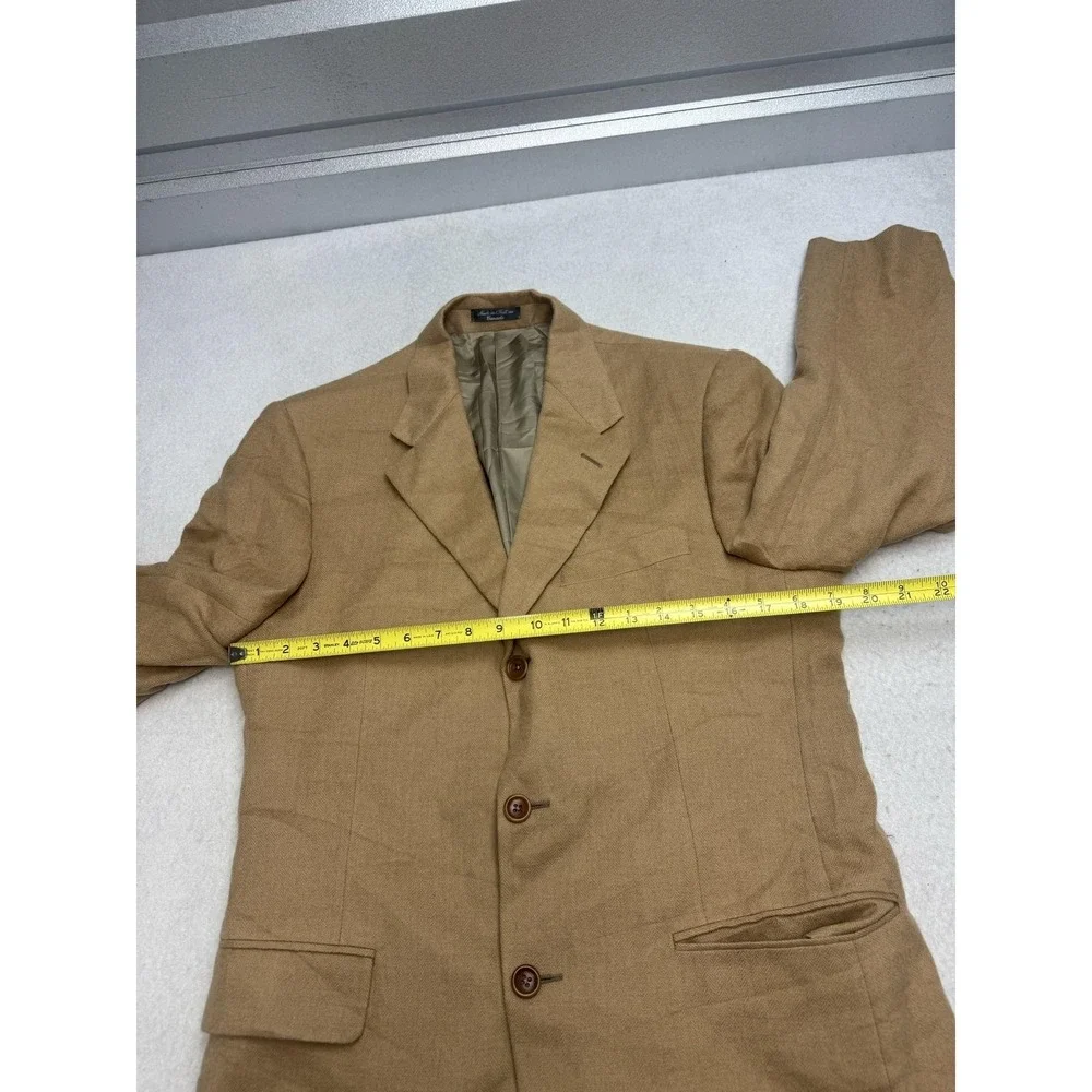 Saks Fifth Avenue Loro Piano Blazer Mens 38 Beige Herringbone 100% Camelhair
